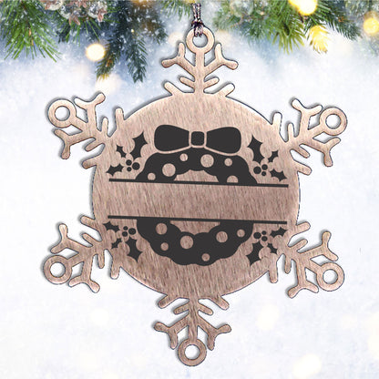 Personalized Christmas Wreath Laser Engraved Tree Ornament