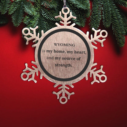 Wyoming is my home Gifts, Lovely Wyoming Birthday Christmas Snowflake Ornament For People from Wyoming, Men, Women, Friends - Mallard Moon Gift Shop
