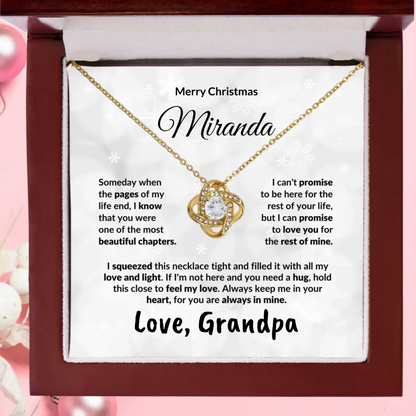 To My Amazing Granddaughter Love Knot Necklace Personalized Message Card