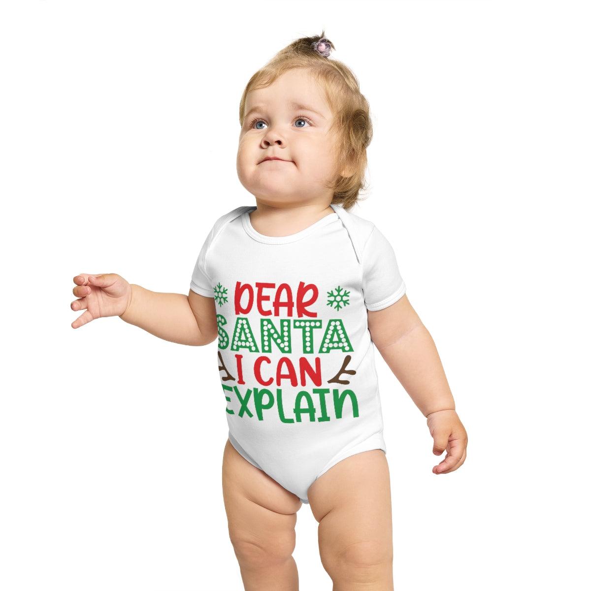 Dear Santa - I Can Explain - Short Sleeve Baby Bodysuit - Mallard Moon Gift Shop