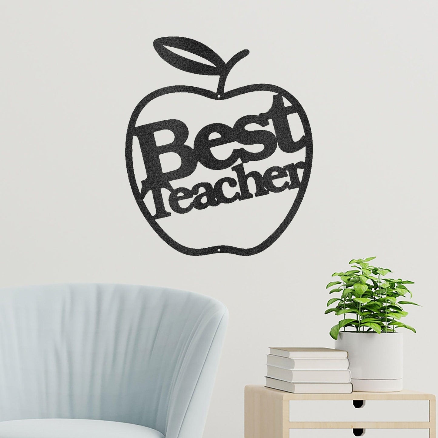 Best Teacher Apple Indoor Outdoor Steel Wall Sign - Mallard Moon Gift Shop