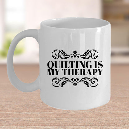 Quilting is My Therapy Ceramic Coffee Mug Travel Mug Gift for Quilter - Mallard Moon Gift Shop