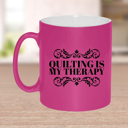 Quilting is My Therapy Ceramic Coffee Mug Travel Mug Gift for Quilter - Mallard Moon Gift Shop