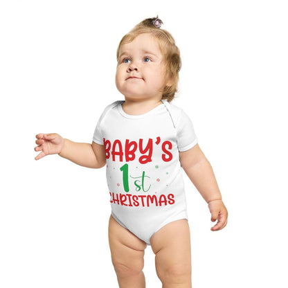 Baby's 1st Christmas Short Sleeve Baby Bodysuit - Mallard Moon Gift Shop