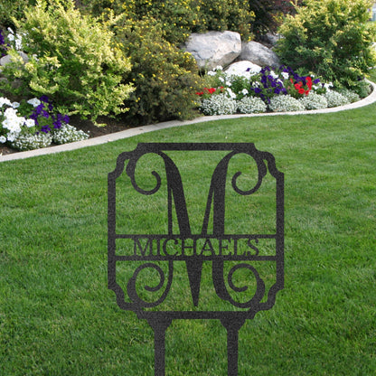 Vine Custom Name Initial Address Garden Lawn Yard Steel Stake Sign