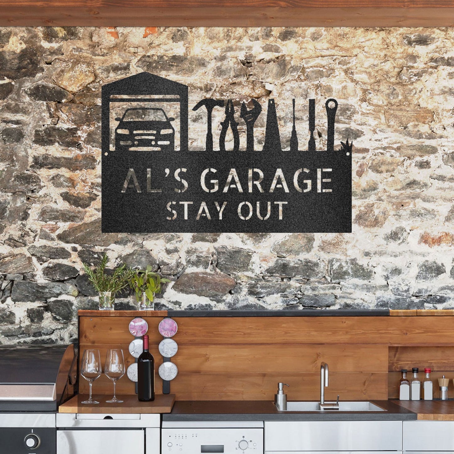 Master Of the Garage Personalized Indoor Outdoor Steel Wall Sign