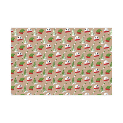 Gift Wrap Papers Snowman and Elf Hats - Mallard Moon Gift Shop