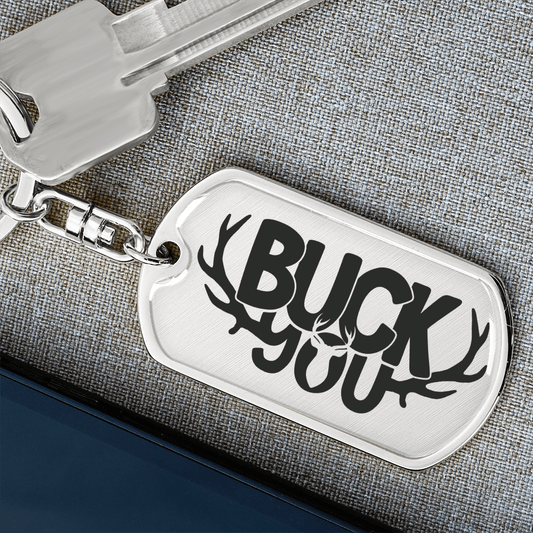 Buck You Military Style Dog Tag Funny Gift for Hunter - Mallard Moon Gift Shop
