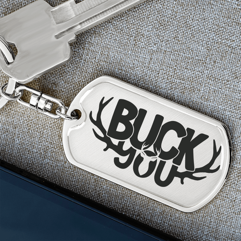 Buck You Military Style Dog Tag Funny Gift for Hunter - Mallard Moon Gift Shop