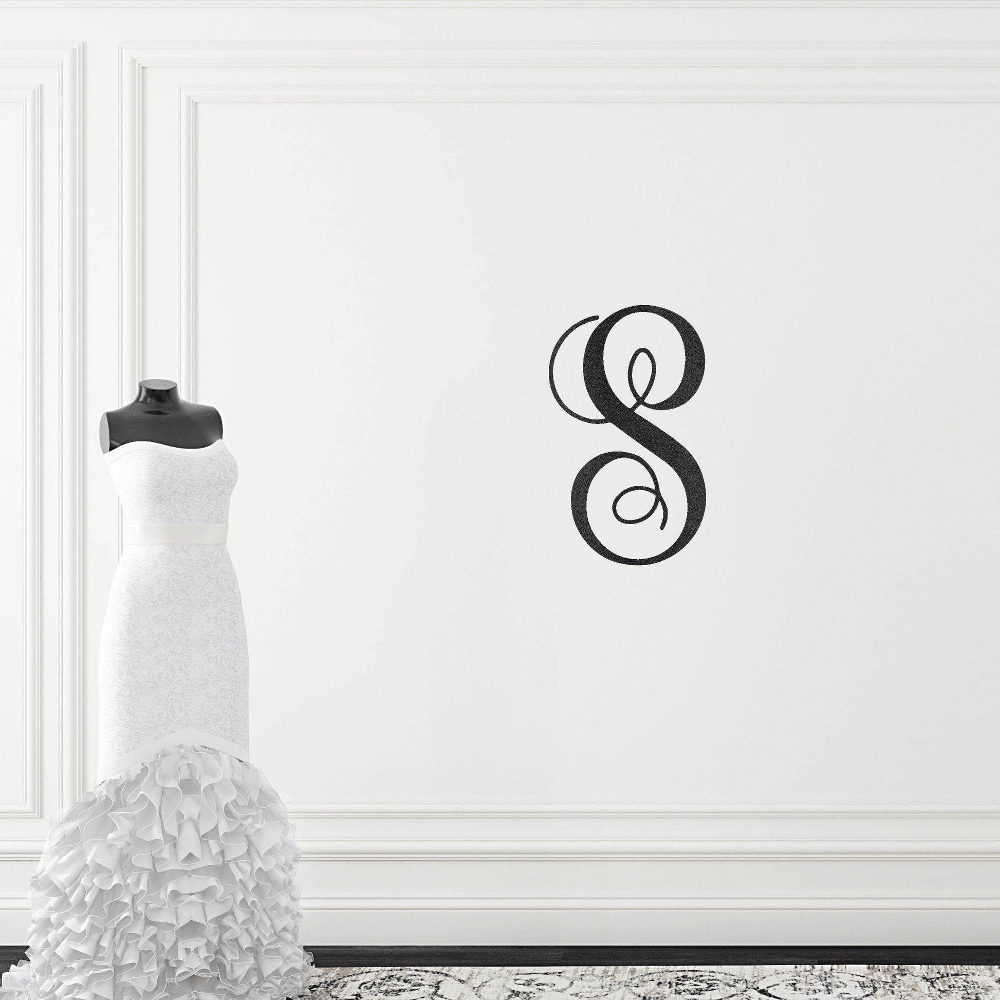 Fancy Initial Custom Monogram Metal Wall Art - Mallard Moon Gift Shop