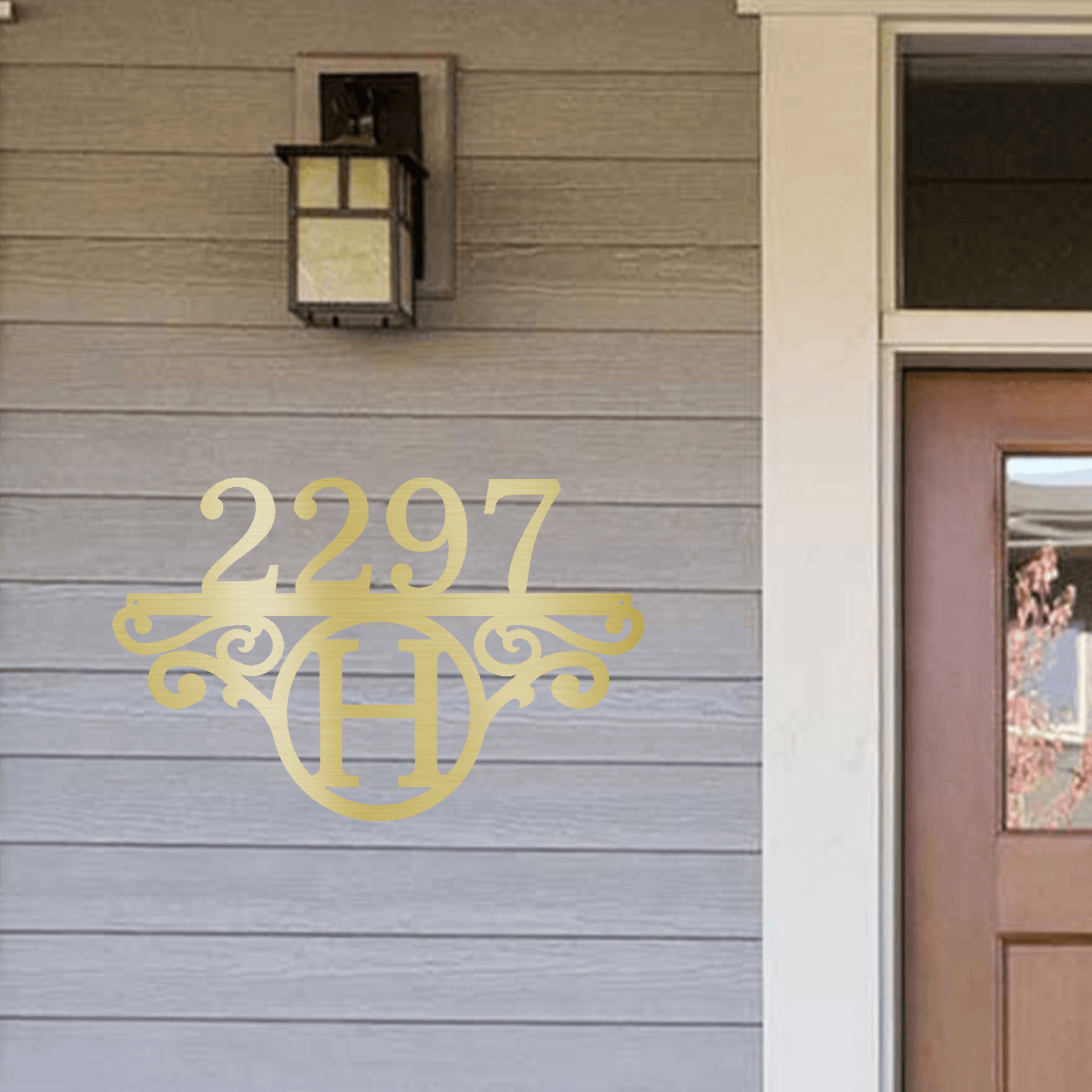Initial Address Monogram Personalized Indoor Outdoor Steel Wall Sign Art - Mallard Moon Gift Shop
