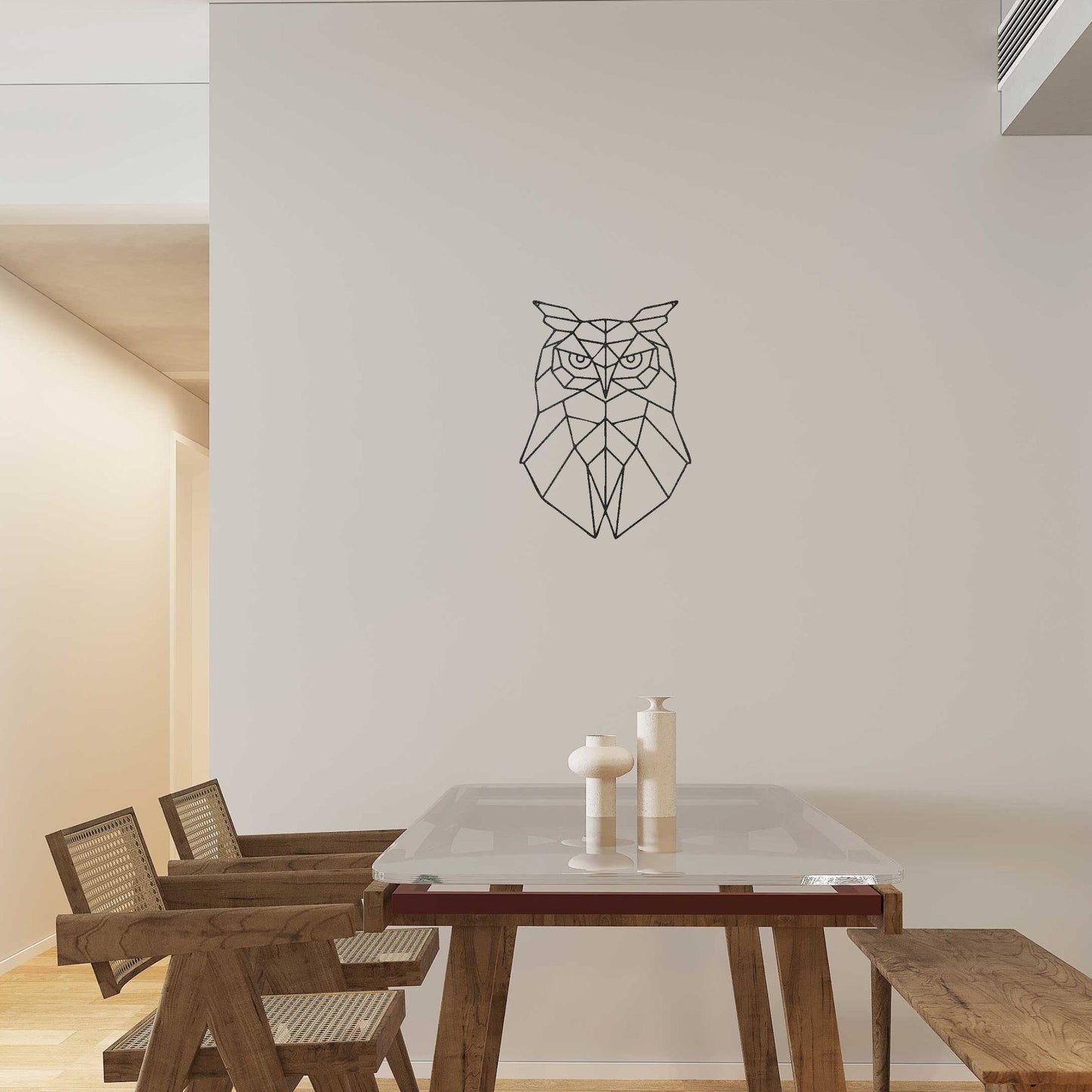 Geometric Owl Indoor Outdoor Steel Wall Sign