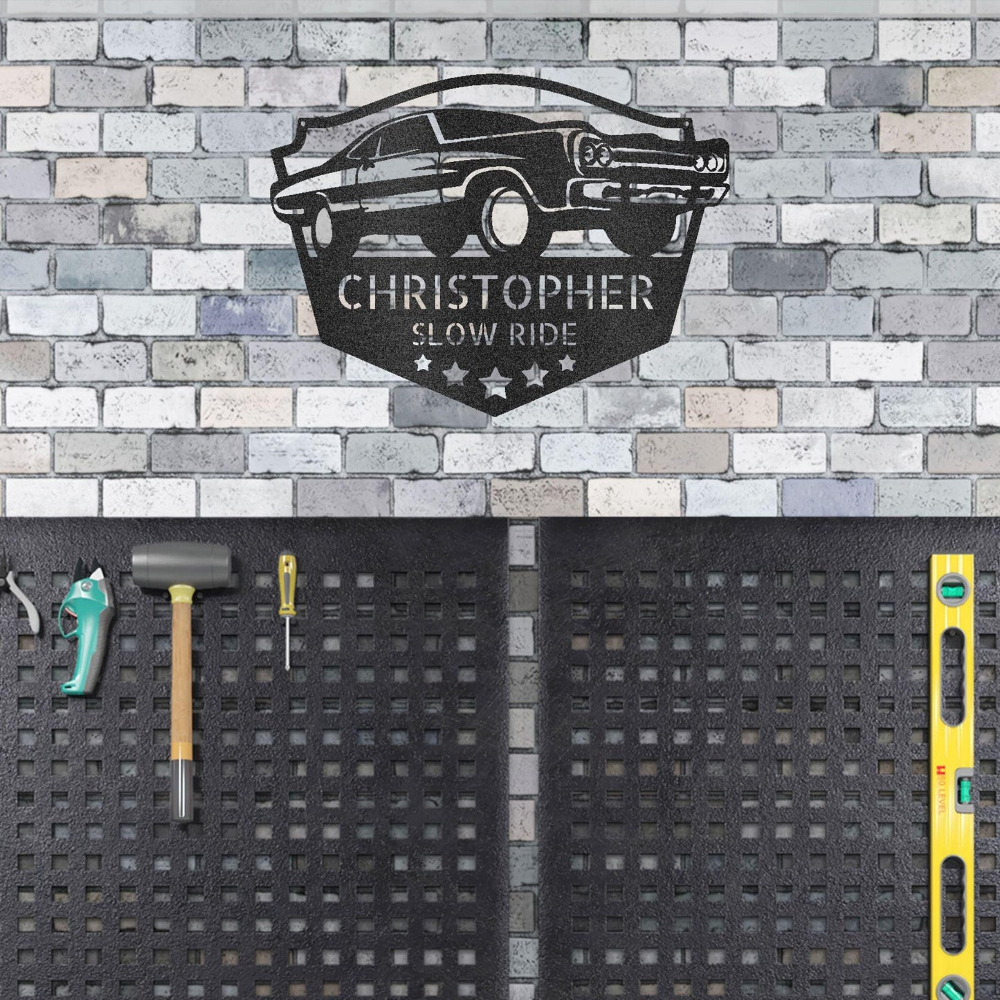 Classic Car Custom Name Indoor Outdoor Steel Wall Sign - Mallard Moon Gift Shop
