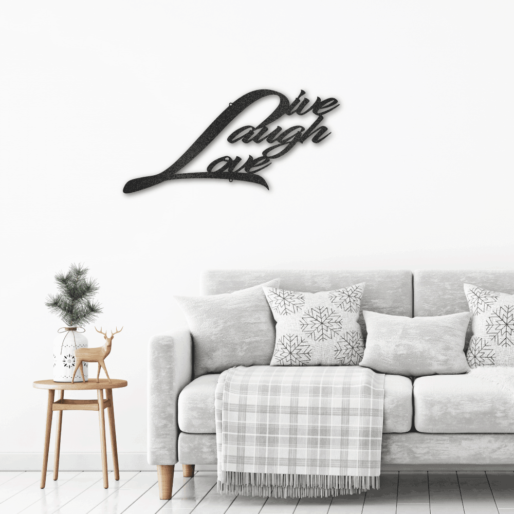 Live Laugh Love Indoor Outdoor Steel Sign Wall Art - Mallard Moon Gift Shop