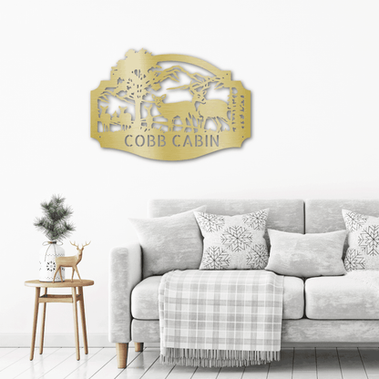 Deer Family Custom Name Metal Art Wall Sign Housewarming Wedding Anniversary Birthday - Mallard Moon Gift Shop