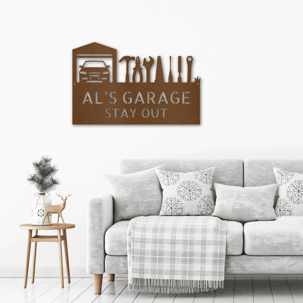 Master Of the Garage Personalized Indoor Outdoor Steel Wall Sign - Mallard Moon Gift Shop