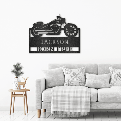 Motorcycle Shop Custom Name Indoor Outdoor Steel Wall Sign - Mallard Moon Gift Shop