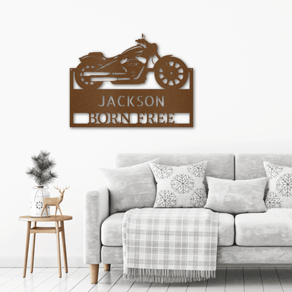 Motorcycle Shop Custom Name Indoor Outdoor Steel Wall Sign - Mallard Moon Gift Shop