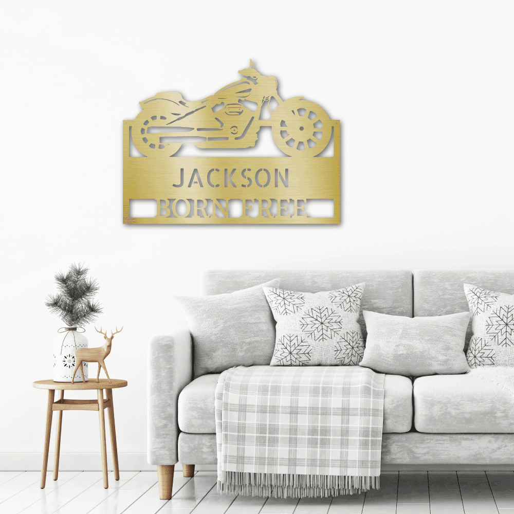 Motorcycle Shop Custom Name Indoor Outdoor Steel Wall Sign - Mallard Moon Gift Shop