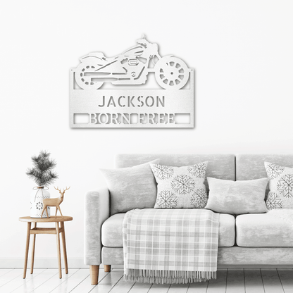 Motorcycle Shop Custom Name Indoor Outdoor Steel Wall Sign - Mallard Moon Gift Shop