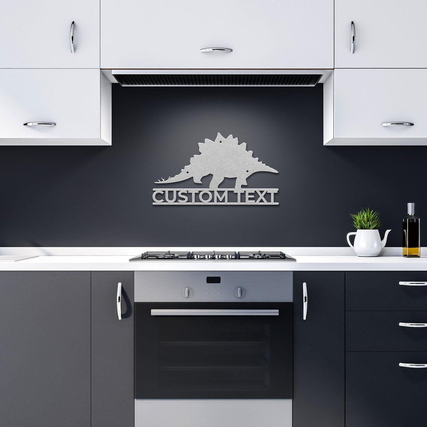 Dinosaur Stegosaurus Custom Name Metal Sign Wall Art - Mallard Moon Gift Shop