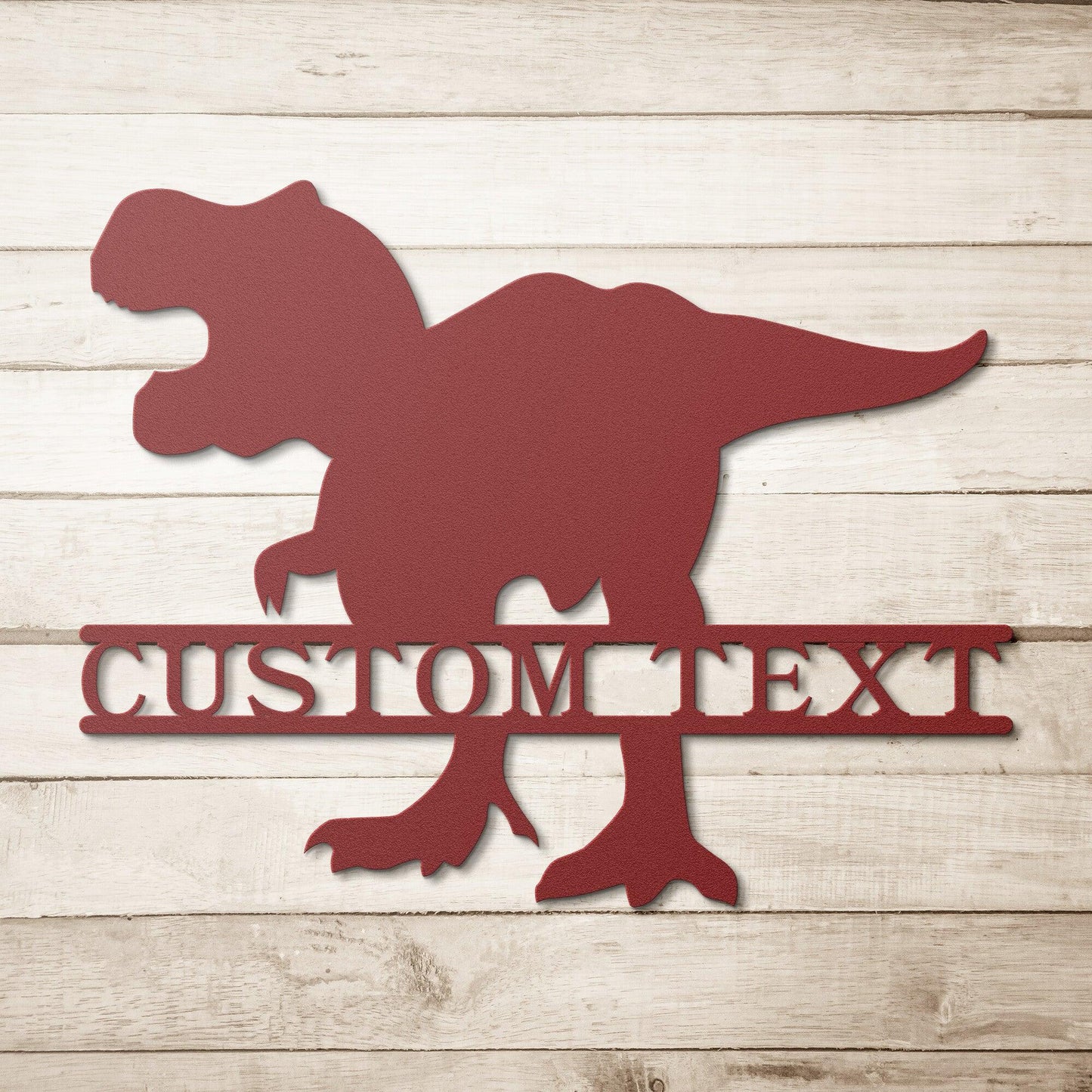 Dinosaur T-Rex Personalized Name Metal Art Wall Sign - Mallard Moon Gift Shop