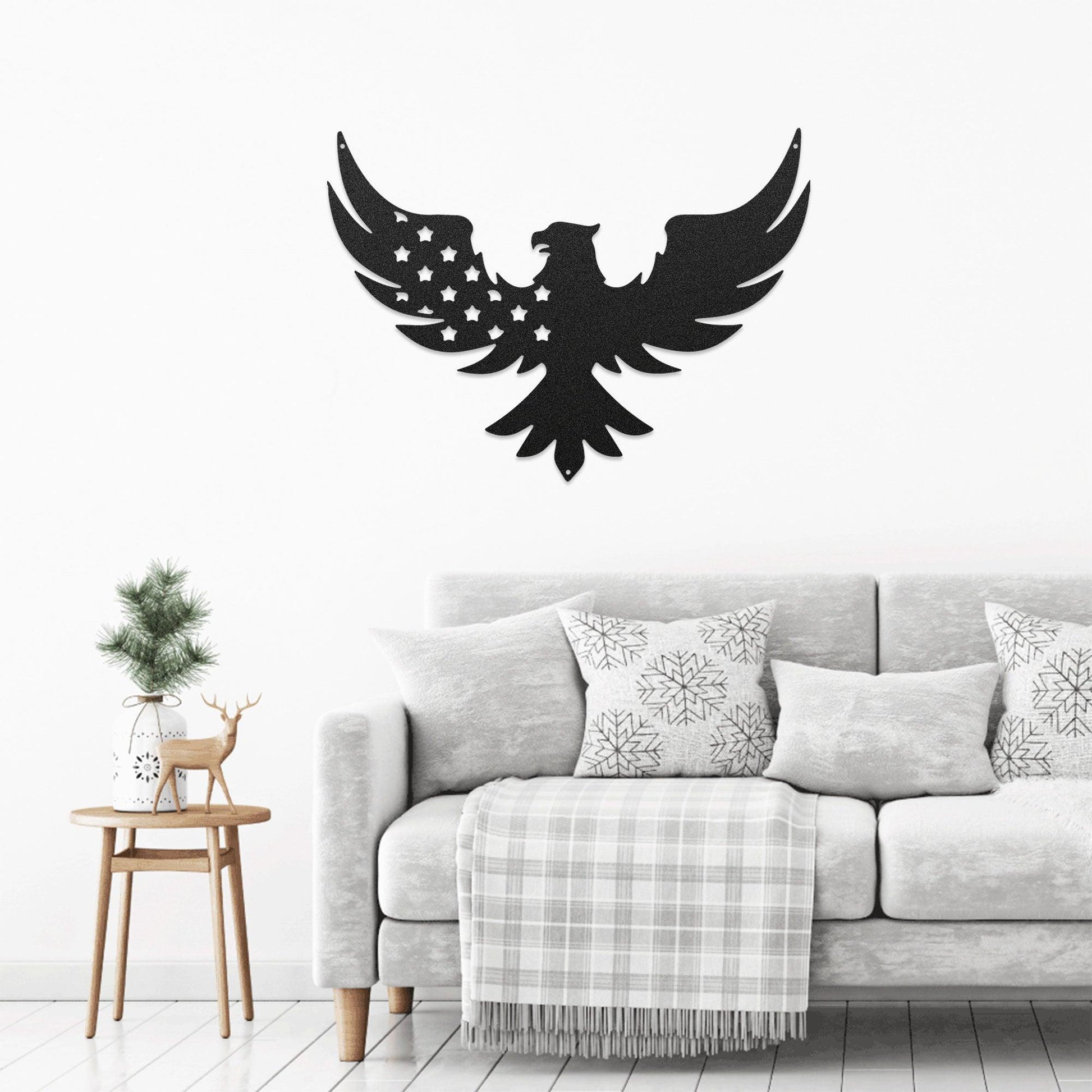 Patriotic Eagle Metal Art Wall Sign - Mallard Moon Gift Shop