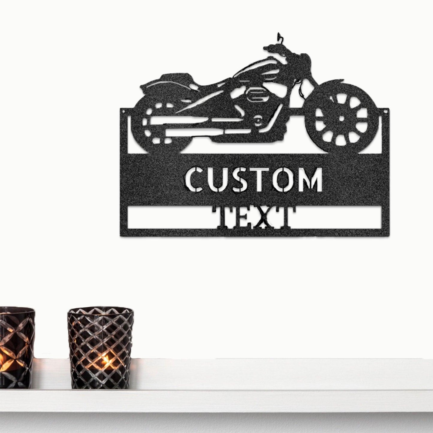 Motorcycle Shop Custom Name Indoor Outdoor Steel Wall Sign - Mallard Moon Gift Shop