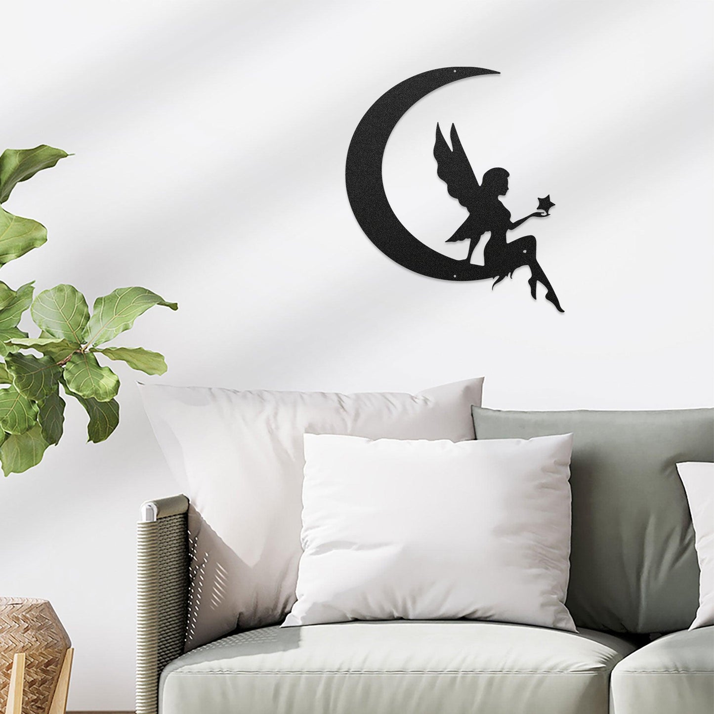 Fairy Moon Metal Art Wall Sign - Mallard Moon Gift Shop