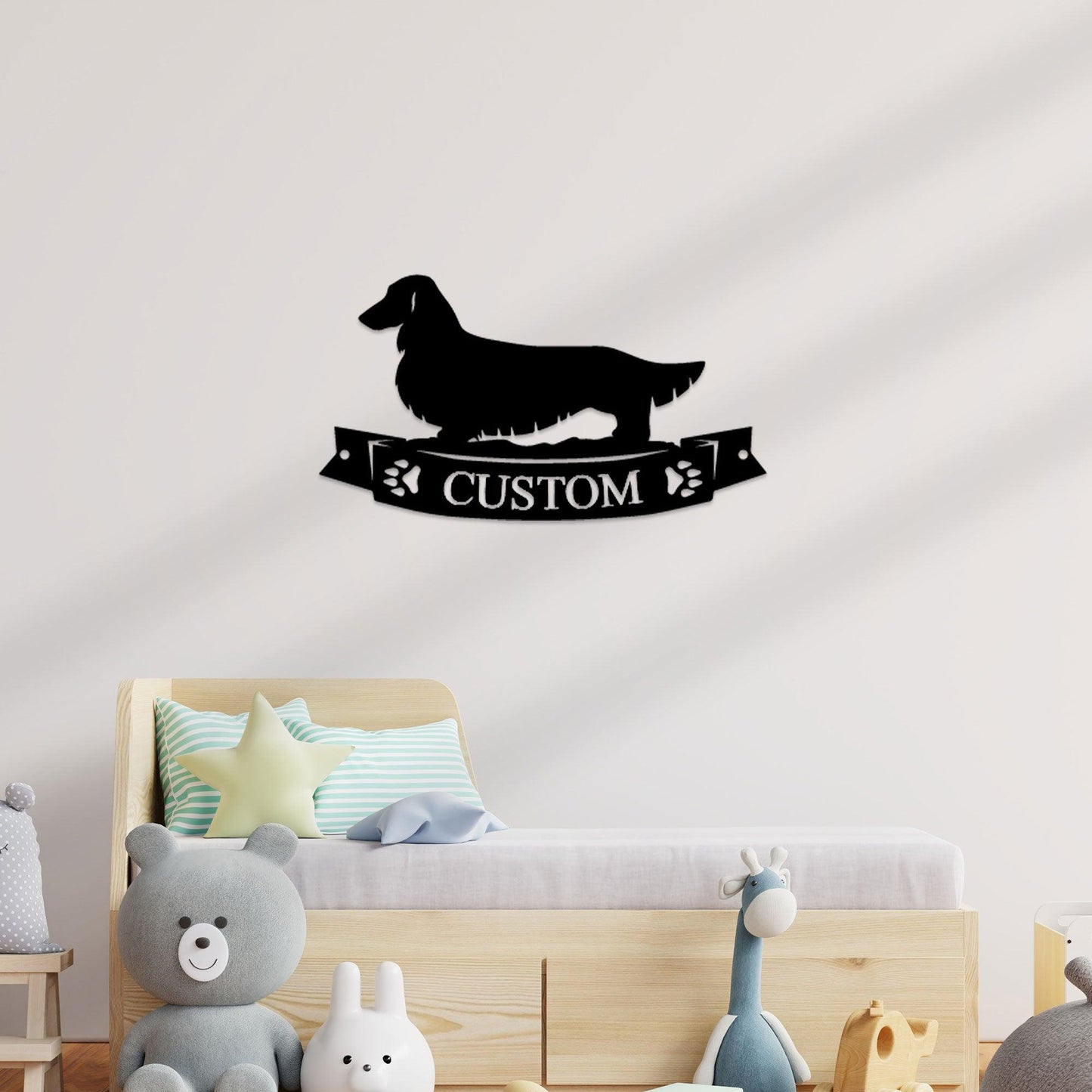 Dachshund Banner Monogram - Steel Sign - Mallard Moon Gift Shop