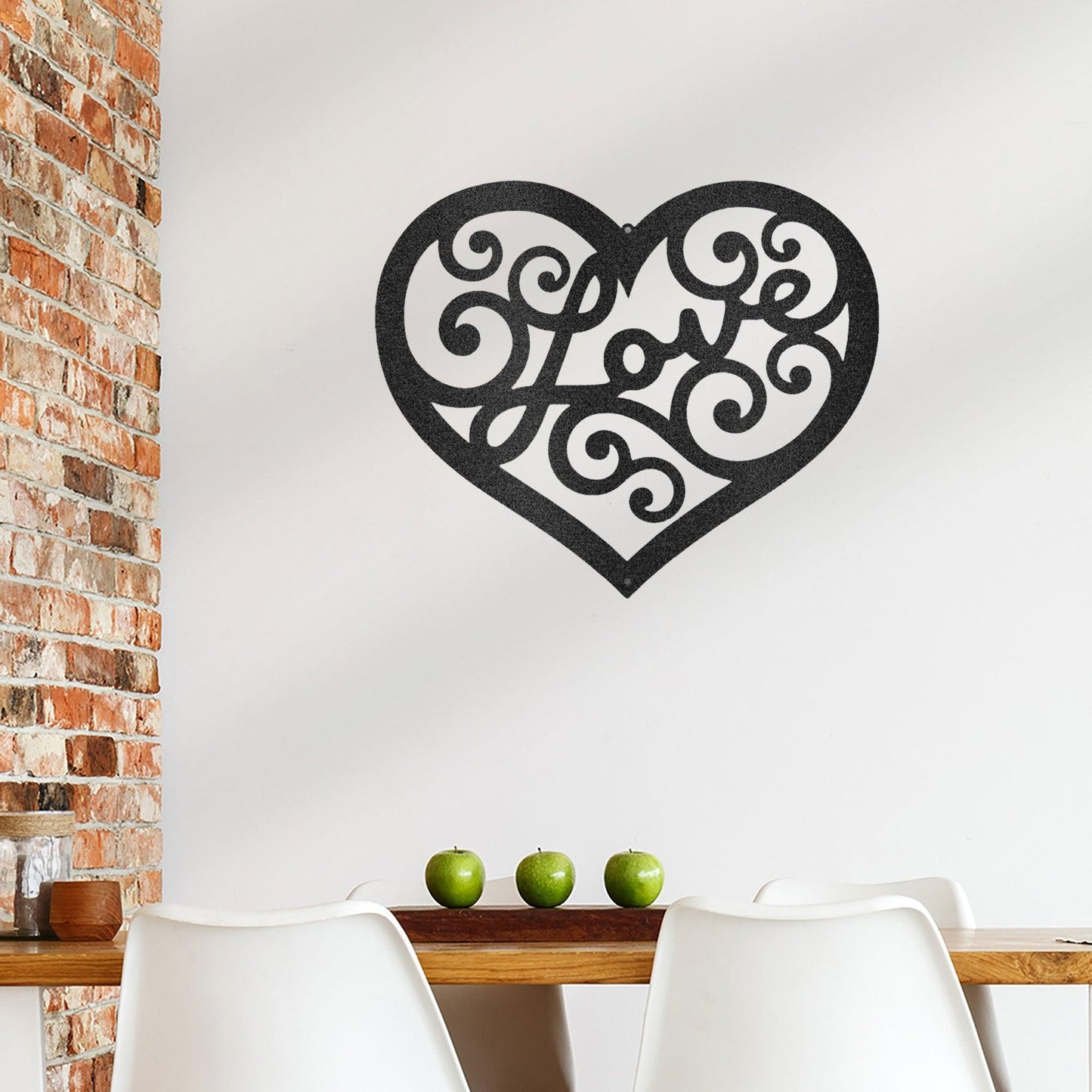 Love Heart Swirl Metal Wall Art - Mallard Moon Gift Shop