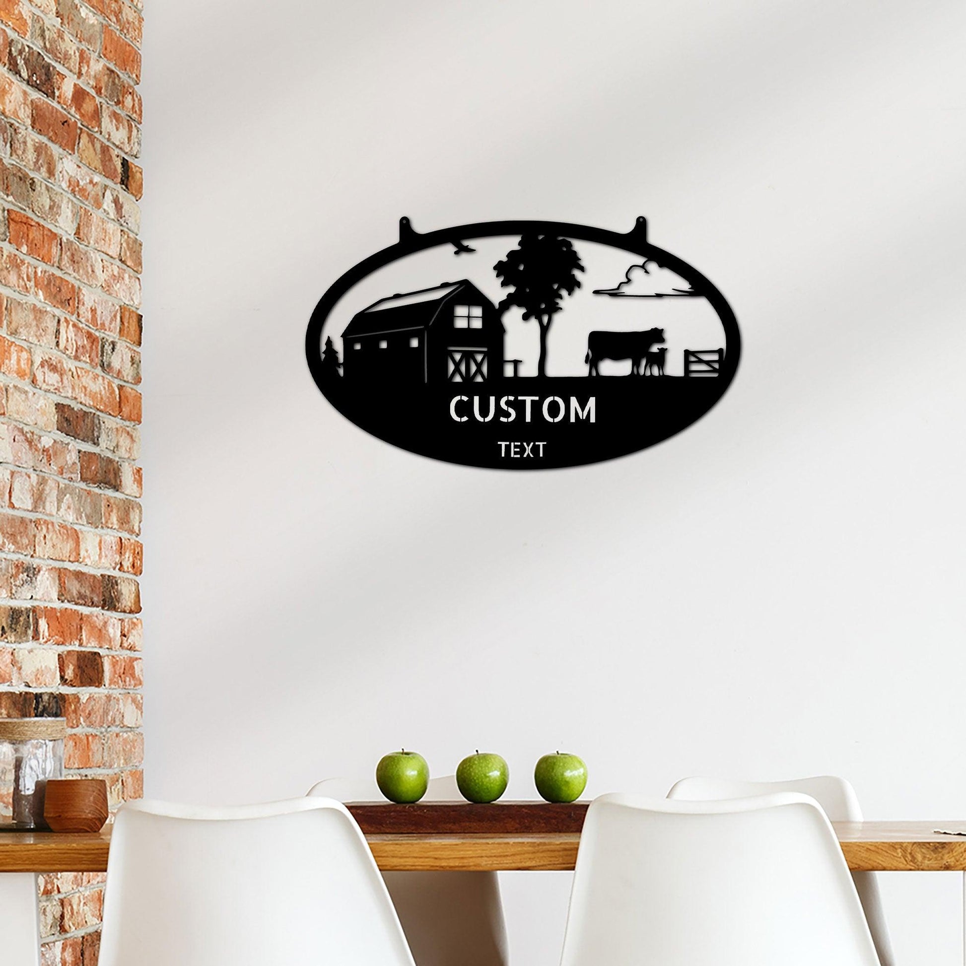Farmstead Custom Name Monogram Indoor Outdoor Steel Wall Sign - Mallard Moon Gift Shop