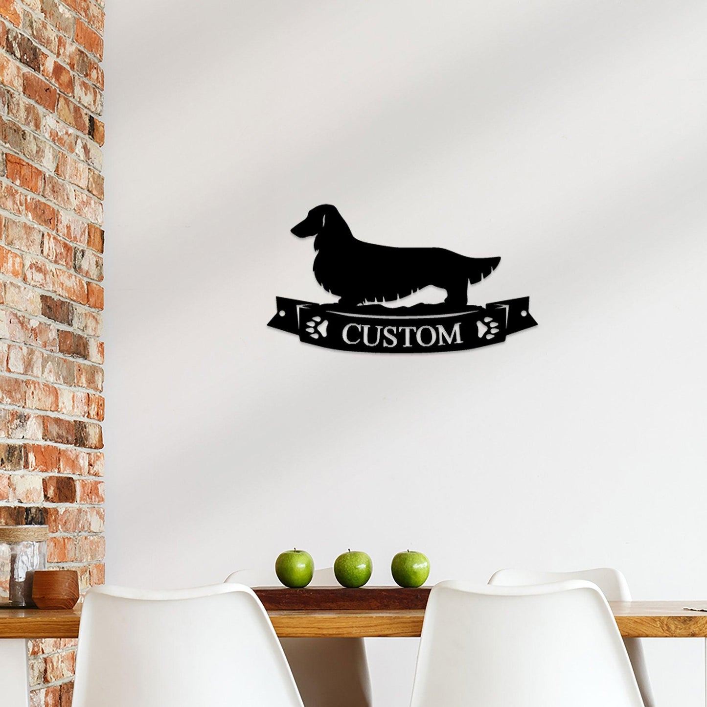 Dachshund Banner Monogram - Steel Sign - Mallard Moon Gift Shop