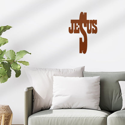 Jesus Cross Metal Art Steel Sign - Mallard Moon Gift Shop