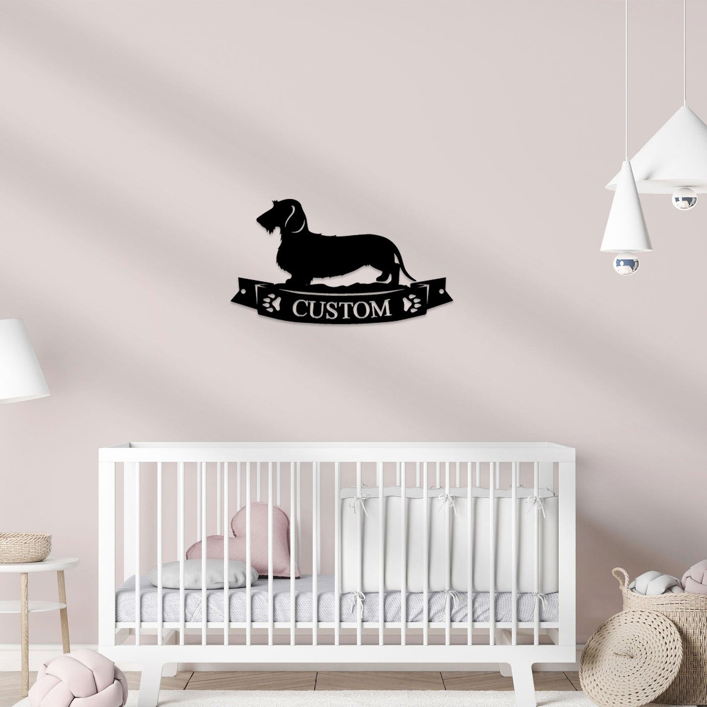 Dachshund Banner Monogram - Steel Sign - Mallard Moon Gift Shop