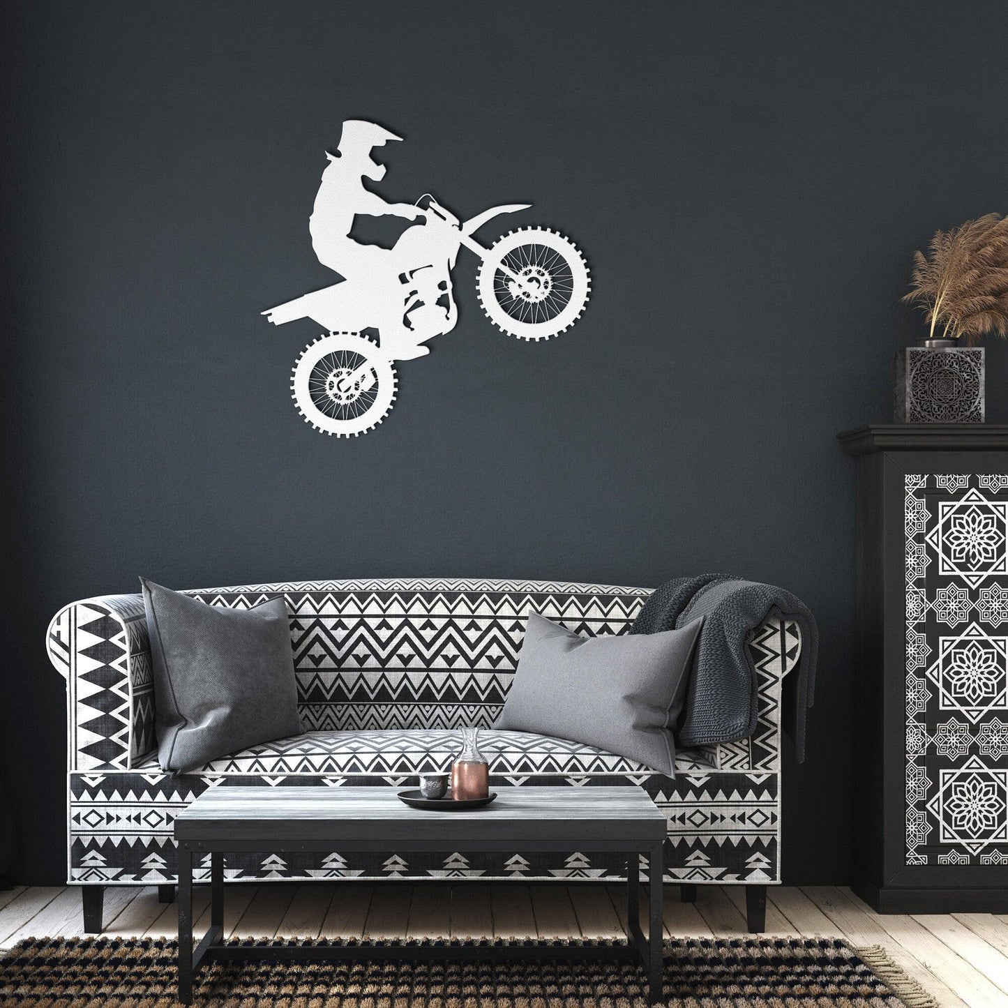 Motocross Rider Metal Wall Art - Mallard Moon Gift Shop