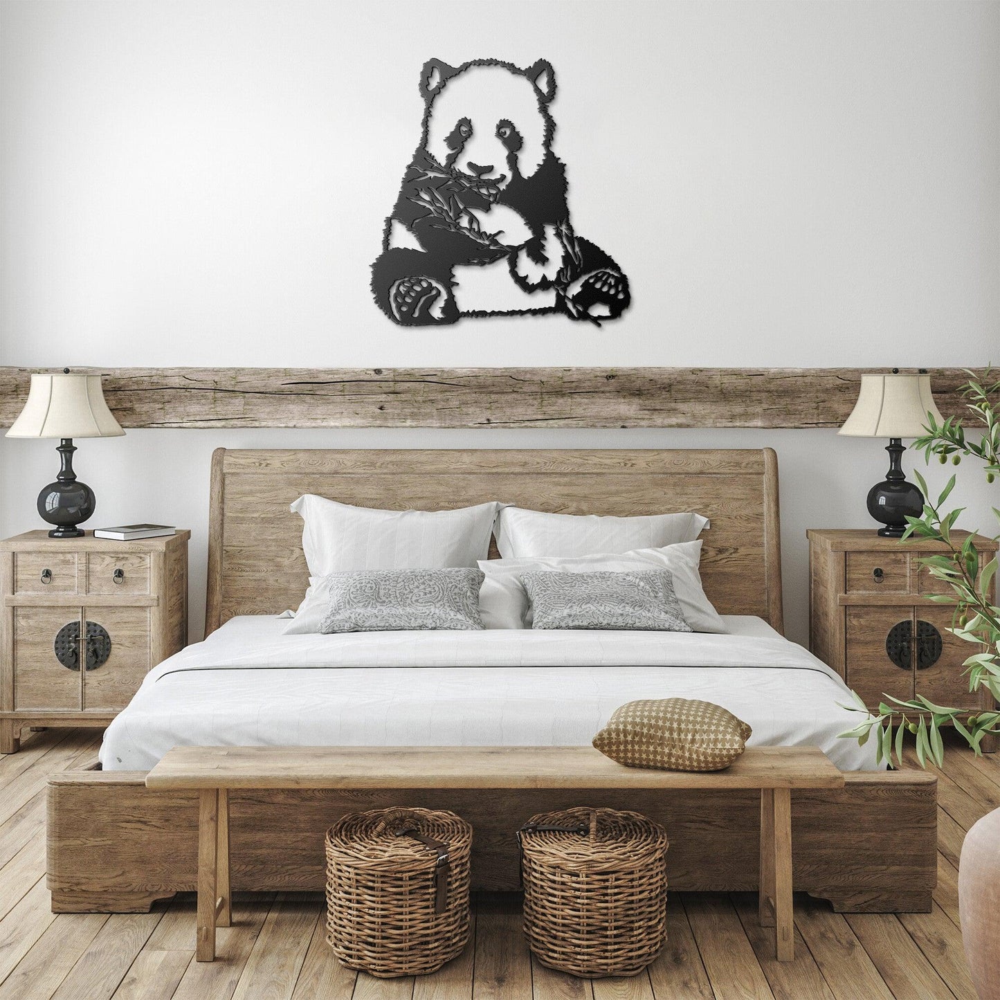 Panda Bear Metal Wall Art - Mallard Moon Gift Shop