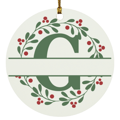 Personalized Split Letter Monogram Christmas Tree Ornaments - Mallard Moon Gift Shop