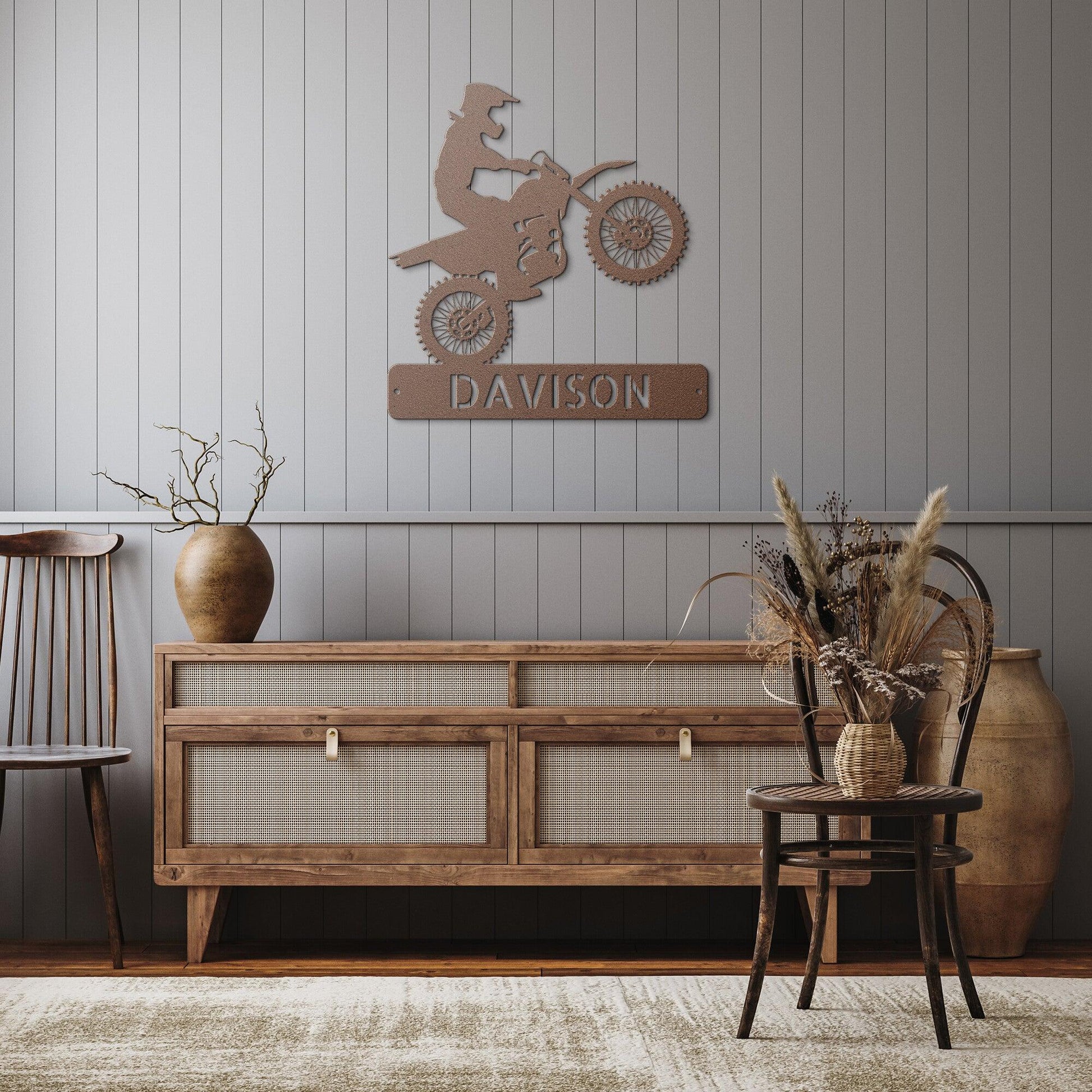Personalized Motocross Metal Wall Art Sign - Mallard Moon Gift Shop