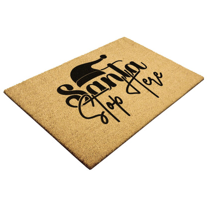 Santa Stop Here Christmas Outdoor Mat - Mallard Moon Gift Shop