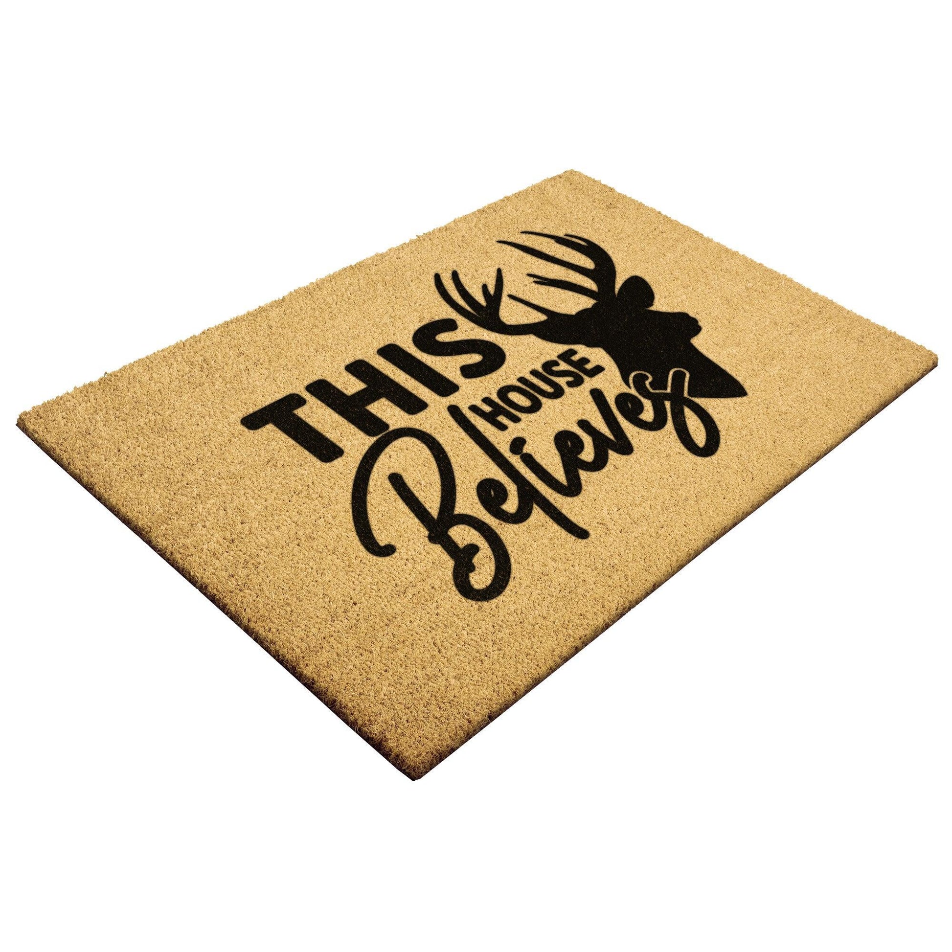 This House Believes in Christmas Outdoor Mat - Mallard Moon Gift Shop