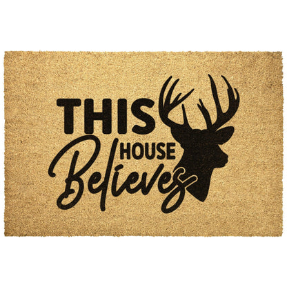 This House Believes in Christmas Outdoor Mat - Mallard Moon Gift Shop