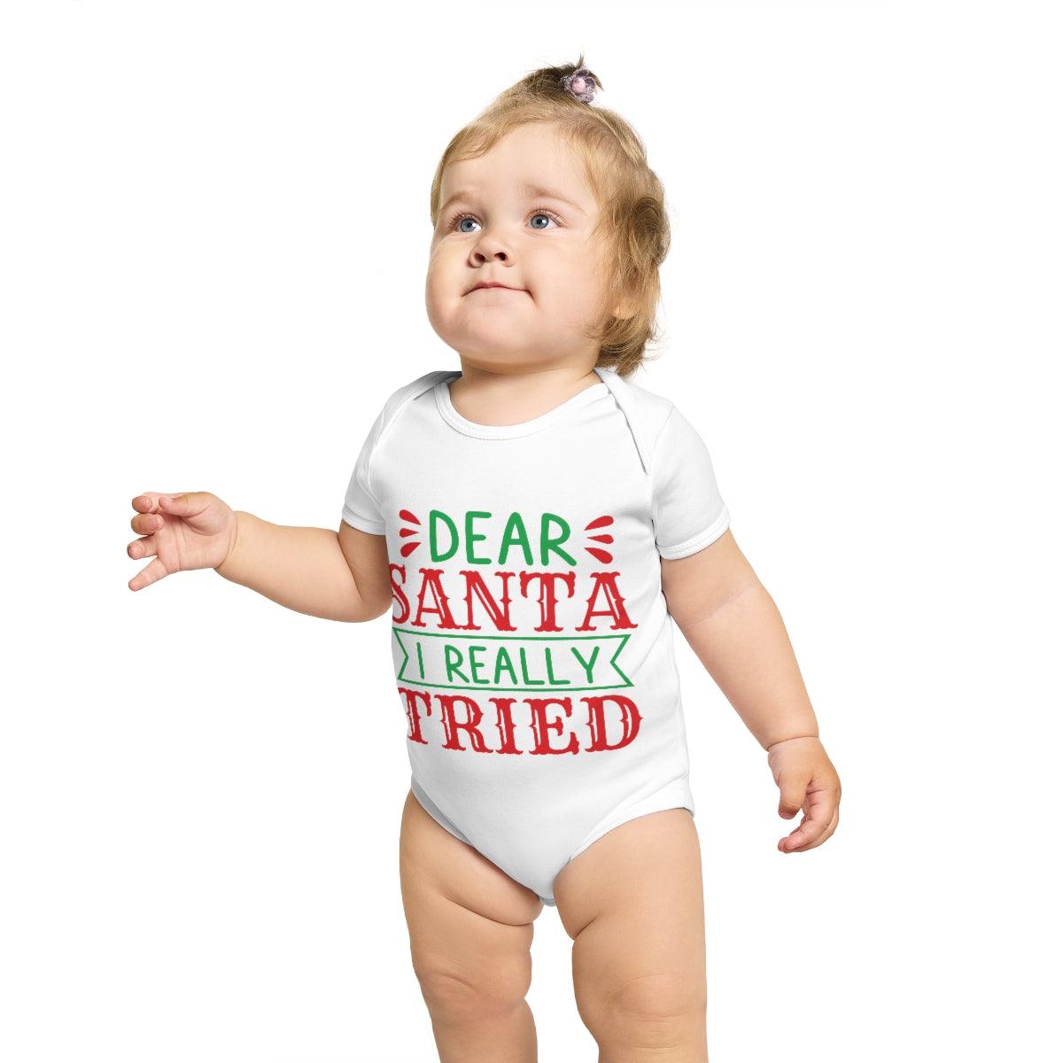 Dear Santa - I Really Tried Short Sleeve Baby Bodysuit - Mallard Moon Gift Shop
