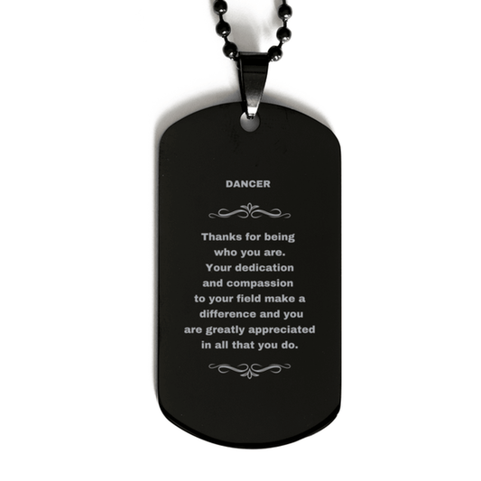 Aerospace Engineer Black Dog Tag Necklace - Thanks for being who you are - Birthday Christmas Jewelry Gifts Coworkers Colleague Boss - Mallard Moon Gift Shop