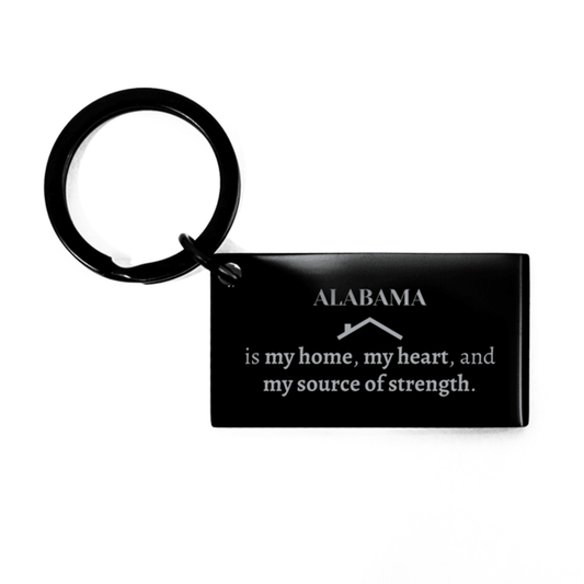 Alabama is my home Gifts, Lovely Alabama Birthday Christmas Keychain For People from Alabama, Men, Women, Friends - Mallard Moon Gift Shop