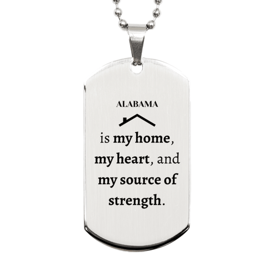 Alabama is my home Gifts, Lovely Alabama Birthday Christmas Silver Dog Tag For People from Alabama, Men, Women, Friends - Mallard Moon Gift Shop