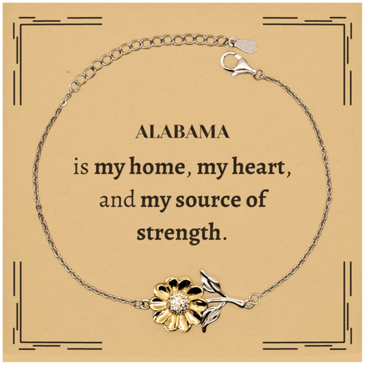 Alabama is my home Gifts, Lovely Alabama Birthday Christmas Sunflower Bracelet For People from Alabama, Men, Women, Friends - Mallard Moon Gift Shop