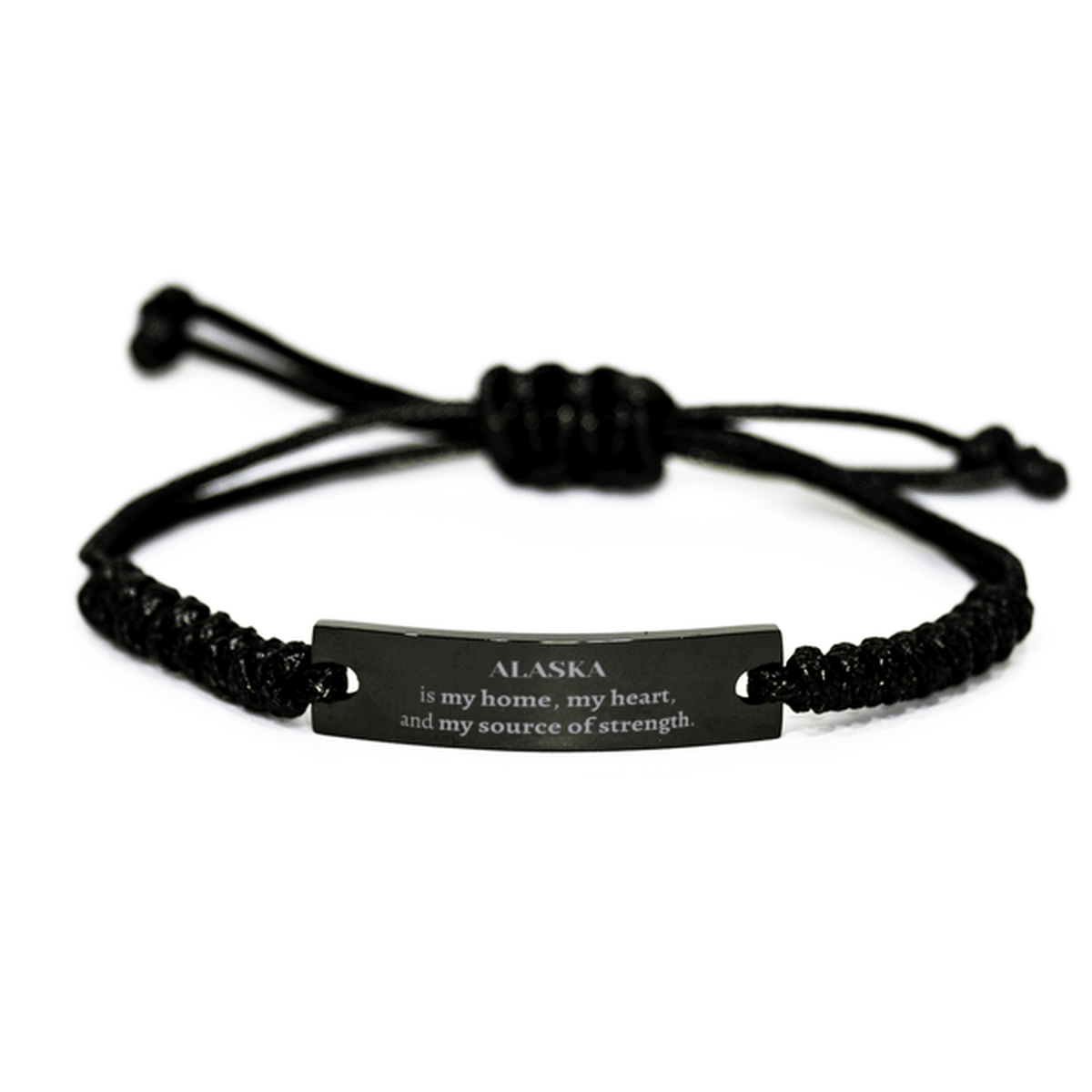 Alaska is my home Gifts, Lovely Alaska Birthday Christmas Black Rope Bracelet For People from Alaska, Men, Women, Friends - Mallard Moon Gift Shop