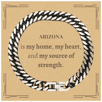 Arizona is my home Gifts, Lovely Arizona Birthday Christmas Cuban Link Chain Bracelet For People from Arizona, Men, Women, Friends - Mallard Moon Gift Shop