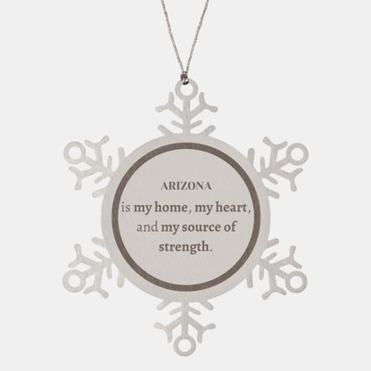 Arizona is my home Gifts, Lovely Arizona Birthday Christmas Snowflake Ornament For People from Arizona, Men, Women, Friends - Mallard Moon Gift Shop